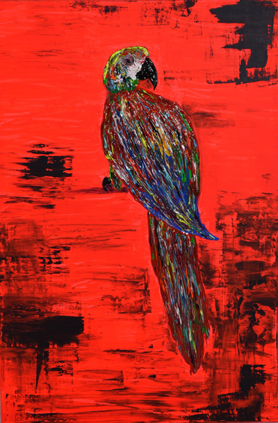 Papegojan. Akryl på canvas 150 x 100